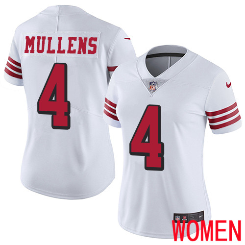 San Francisco 49ers Limited White Women Nick Mullens NFL Jersey #4 Rush Vapor Untouchable